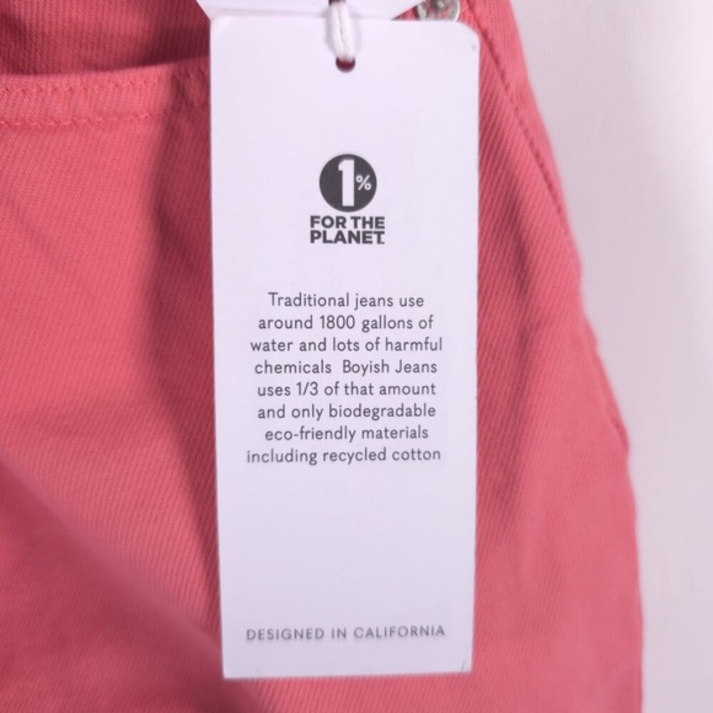 NWT BOYISH The Toby Straight Jeans Pretty Pink Tapered High Waist Button‎ Fly 26 - Picture 16 of 16